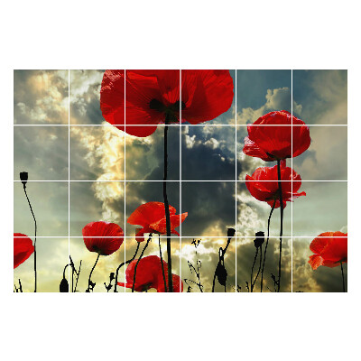 Naklejki na kafelki Kwiaty na tle nieba