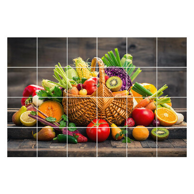 Naklejki na płytki Kosz pełen świeżych warzyw