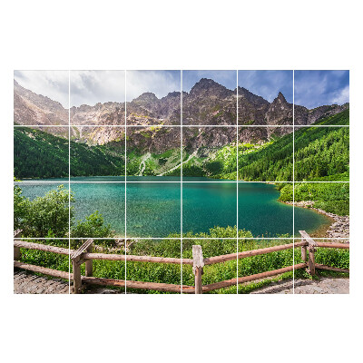 Nalepki na kafelki Górski krajobraz z jeziorem