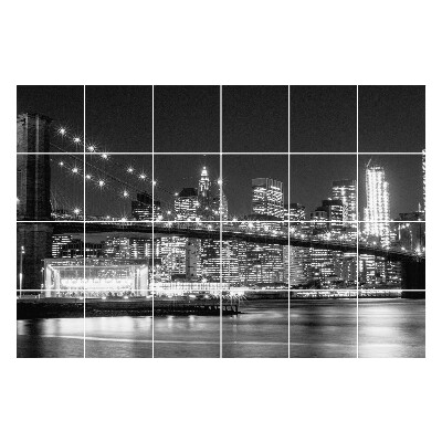 Nalepki na kafelki Most nad miastem w nocy