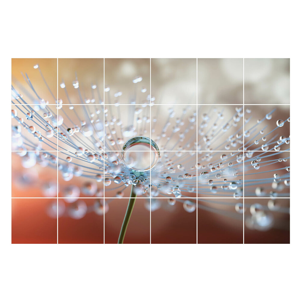 Naklejki na kafelki Krople na delikatnym pędzie