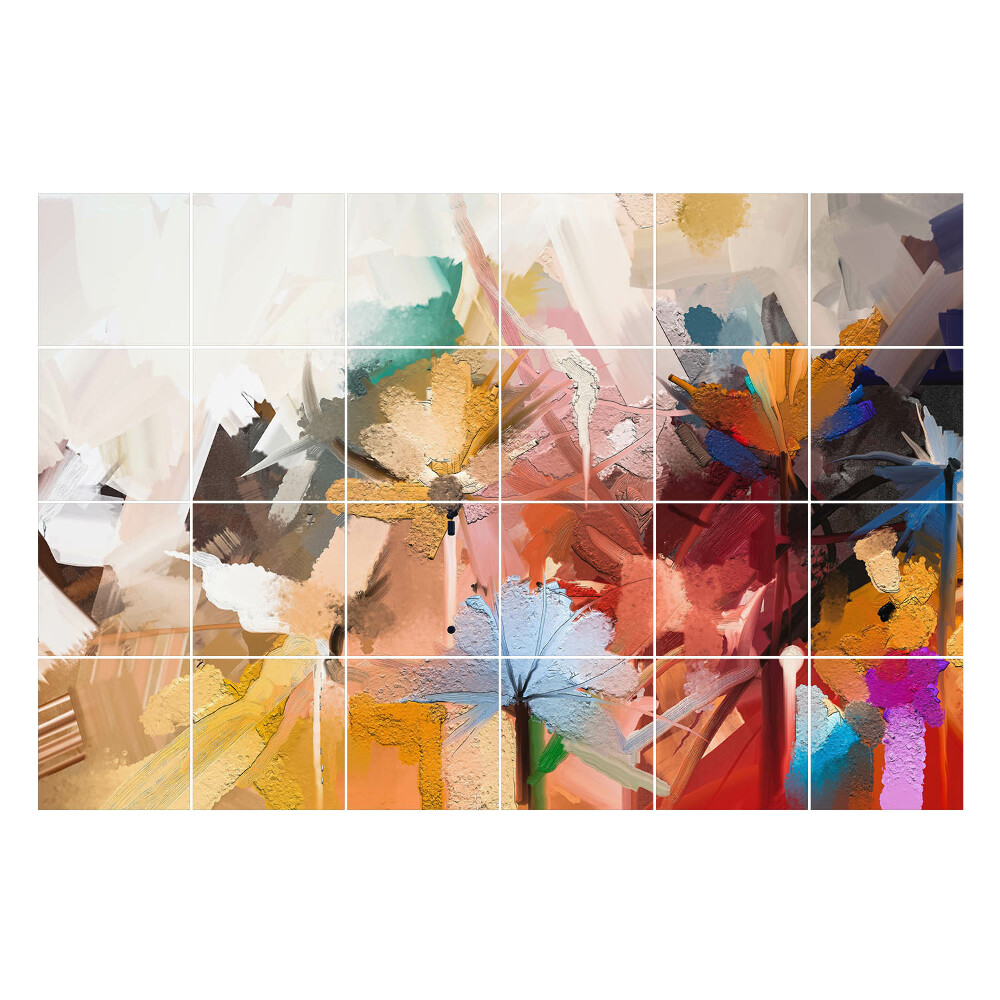 Nalepki na kafelki Abstrakcyjne kwiaty w ruchu