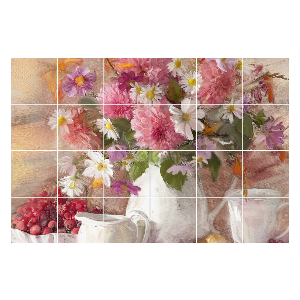 Naklejki na płytki Kwiatowy bukiet w wazonie