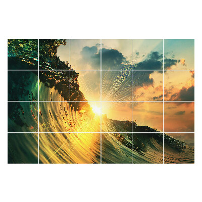 Naklejki na kafelki Fala w blasku słońca