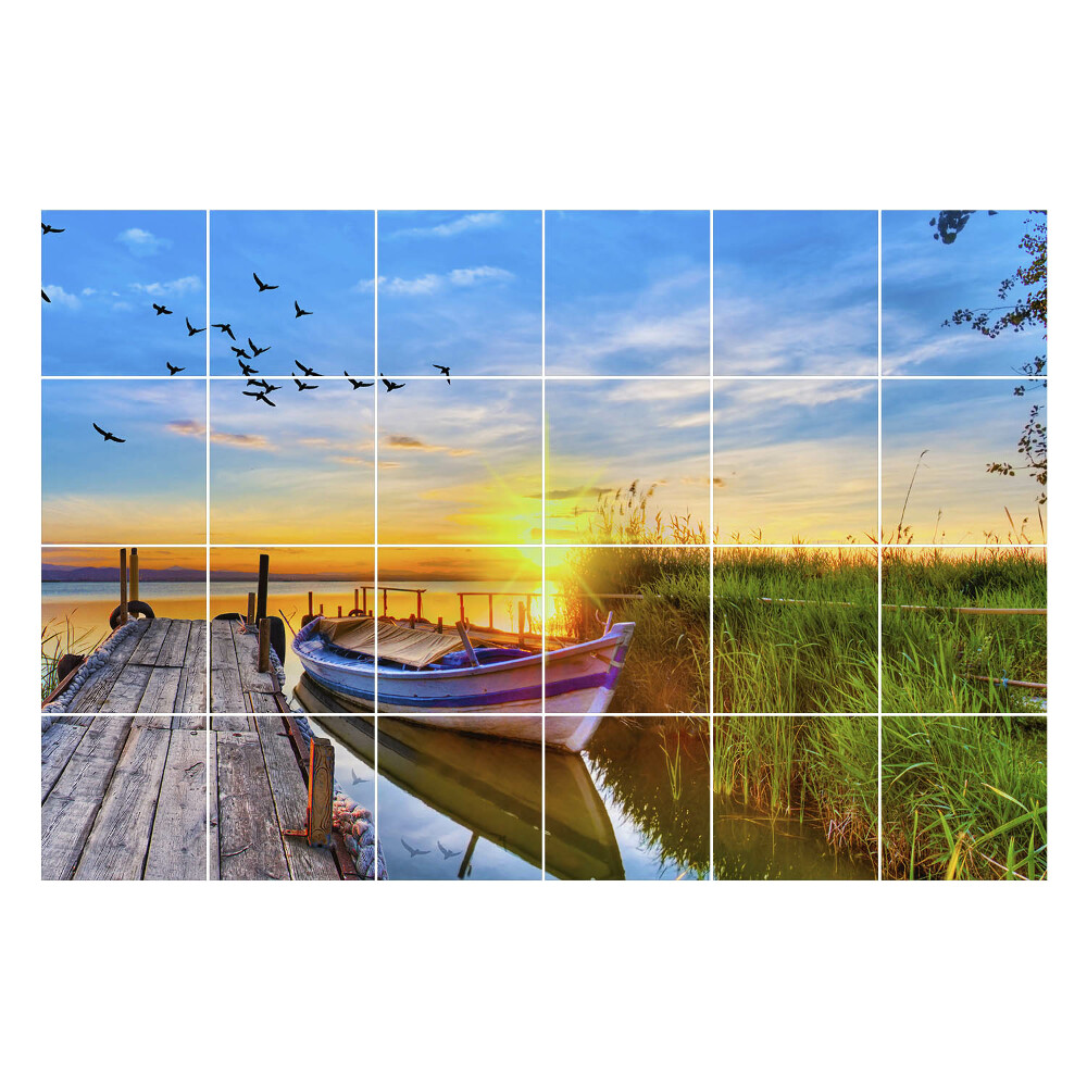 Nalepki na kafelki Zachód słońca nad wodą