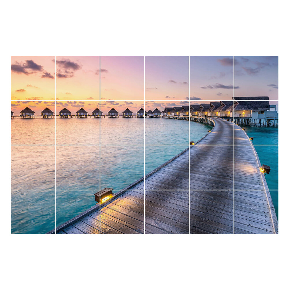 Nalepki na kafelki Molo nad spokojną wodą