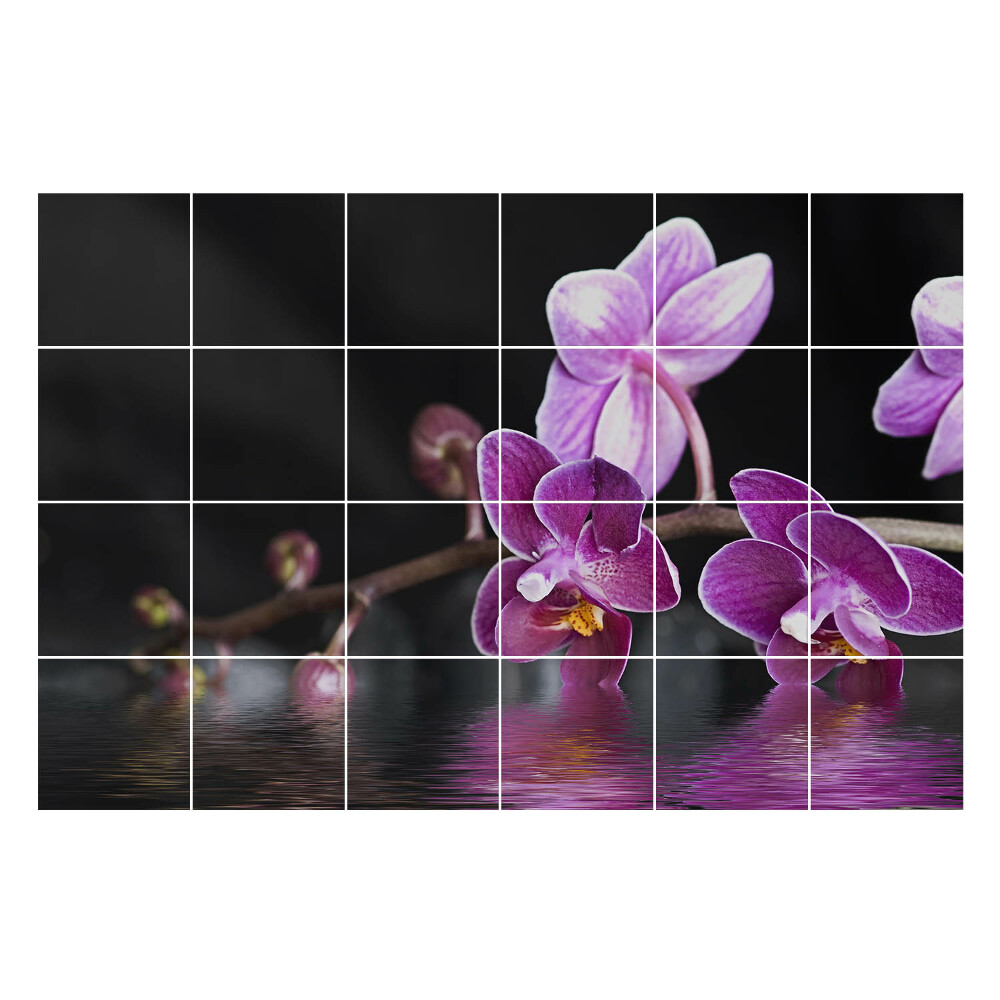 Naklejki na płytki Kwiaty na tle wody