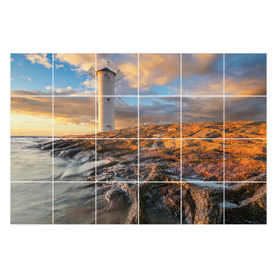 Nalepki na kafelki Latarnia morska na brzegu