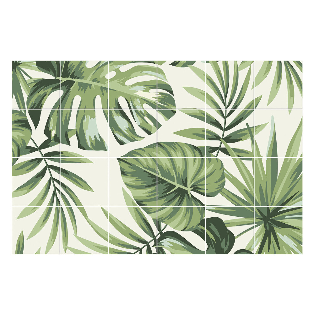 Nalepki na kafelki Liście tropikalne w aranżacji