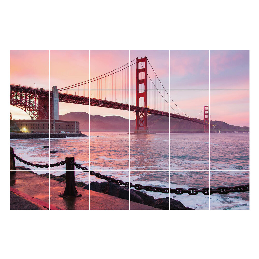 Naklejki na płytki Most w zachodnim krajobrazie