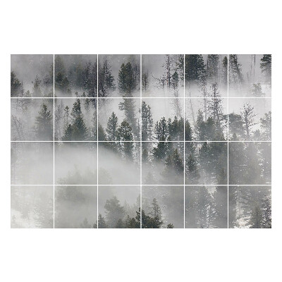 Naklejki na płytki Mglista leśna sceneria