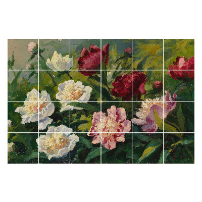 Naklejki na kafelki Kwiatowy bukiet w ogrodzie