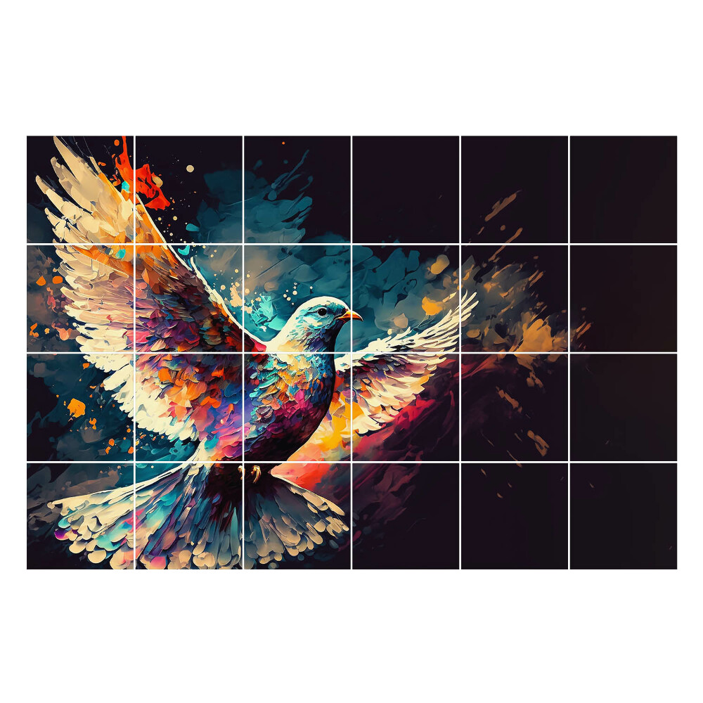 Nalepki na kafelki Kolorowy ptak w ruchu