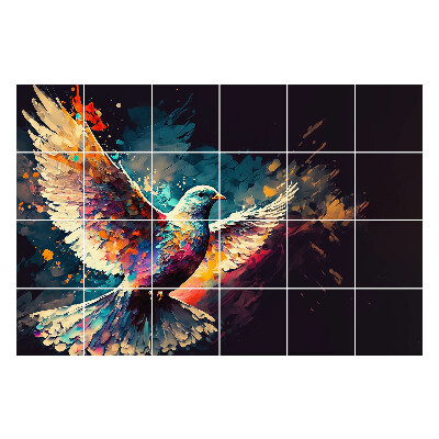 Nalepki na kafelki Kolorowy ptak w ruchu