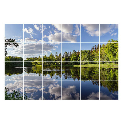 Naklejki na kafelki Odbicie chmur w wodzie