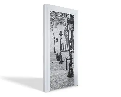 Naklejka na drzwi samoprzylepna Schody Montmartre