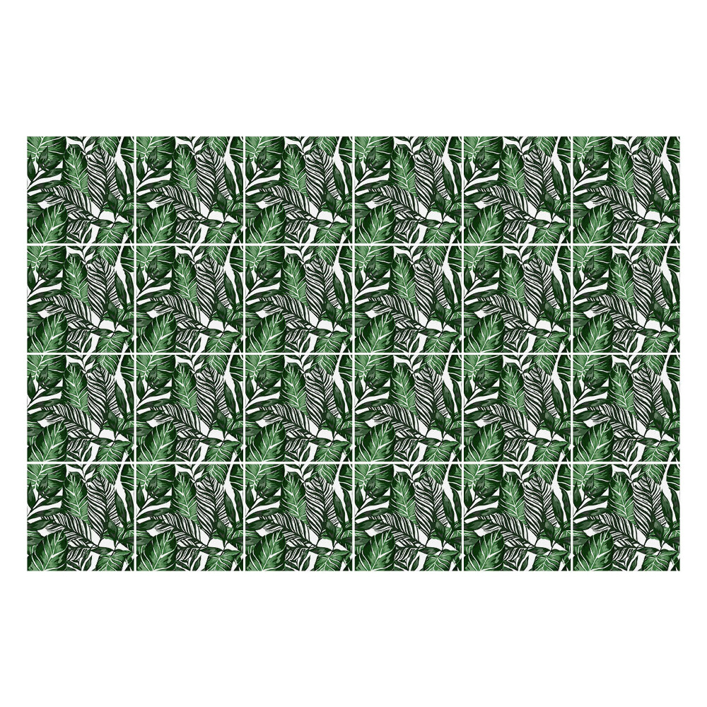 Naklejki na kafelki do kuchni Liście w tropikalnym stylu