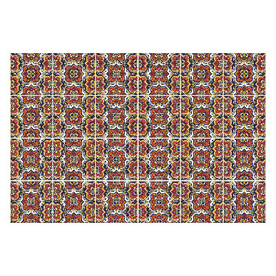 Naklejki na kafelki do kuchni Kwiatowe ornamenty w stylu folk