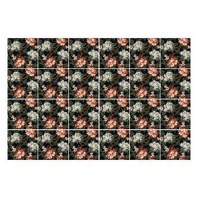 Naklejki samoprzylepne na kafelki Kwiatowy motyw w gęstwinie