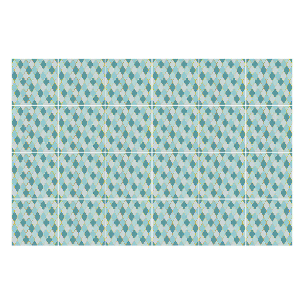 Naklejki na kafelki do kuchni Skrzyżowane kształty w siatce