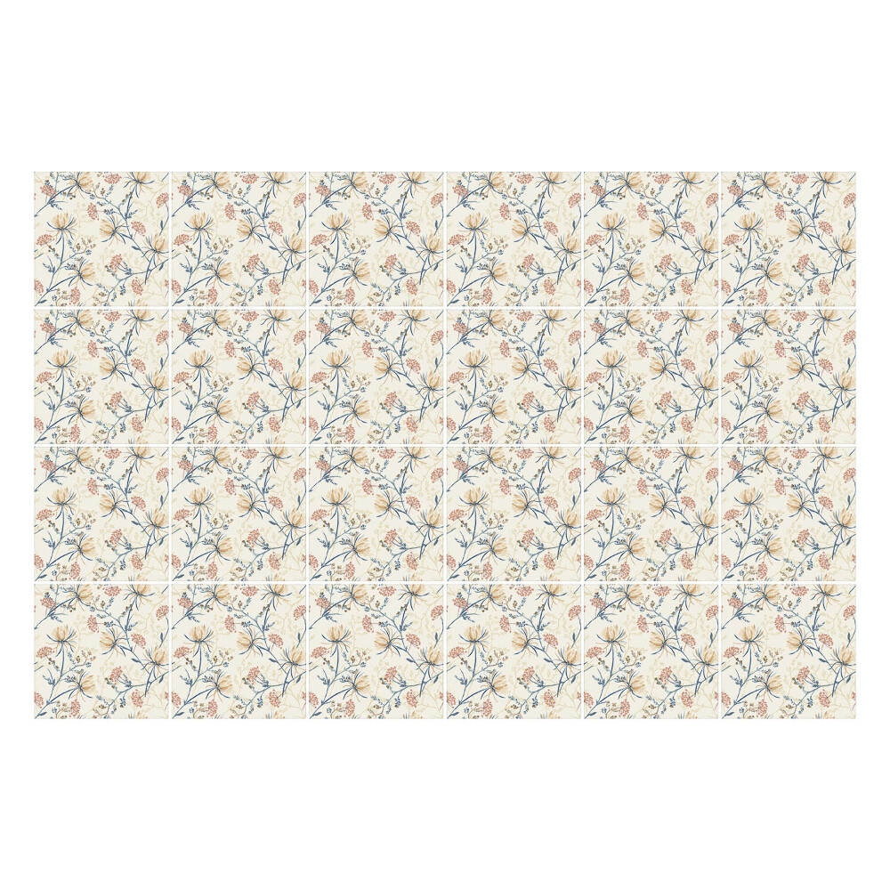 Naklejki na kafelki do kuchni Kwiatowy motyw na tle