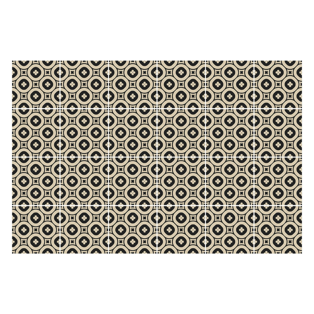 Okleina na płytki Okręgi z kwiatami