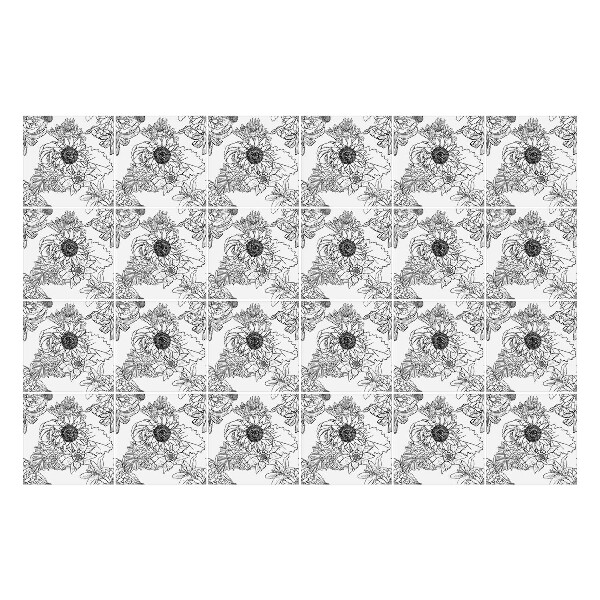 Naklejki na kafelki do kuchni Kwiatowy motyw w siatce