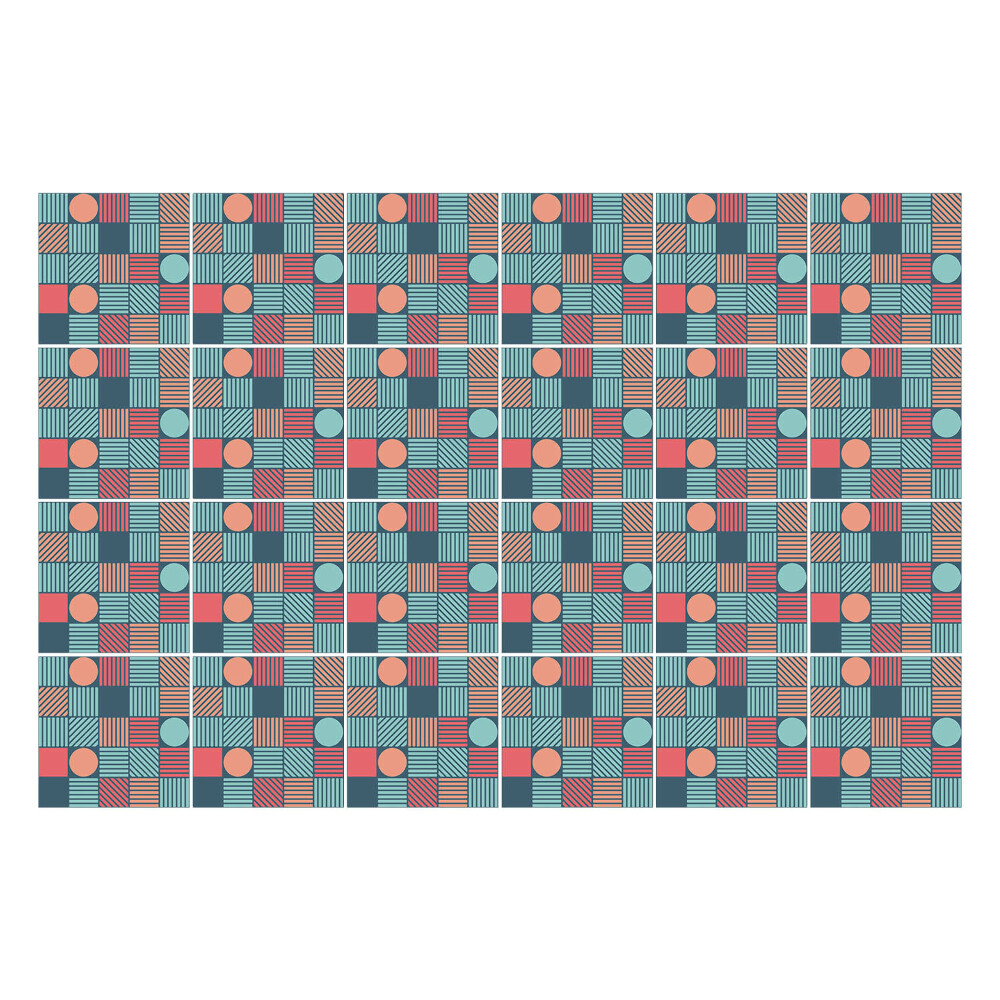 Naklejki samoprzylepne na kafelki Retro geometryczny wzór