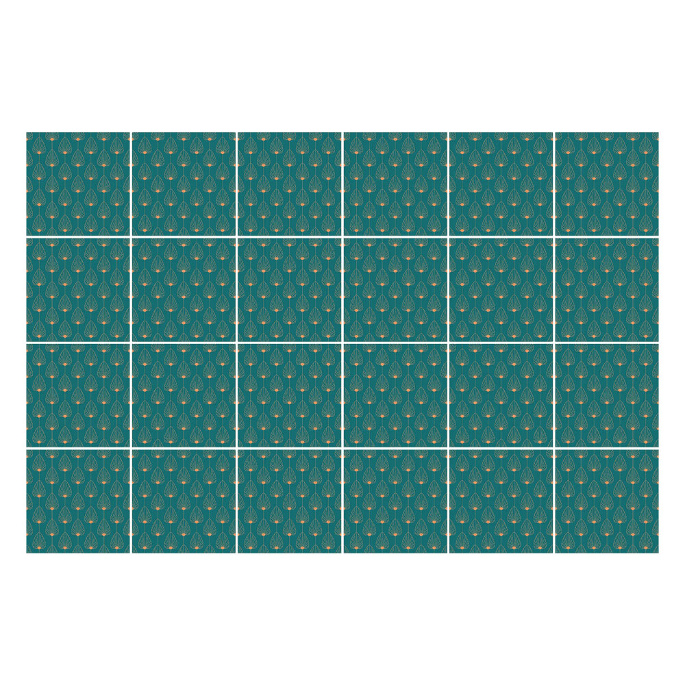 Naklejki samoprzylepne na kafelki Motyw kropli w siatce