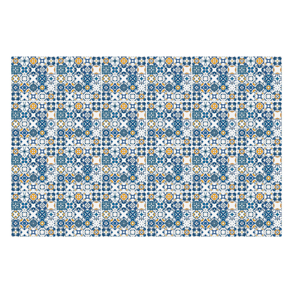 Naklejki na kafelki do kuchni Kwiatowe motywy w siatce