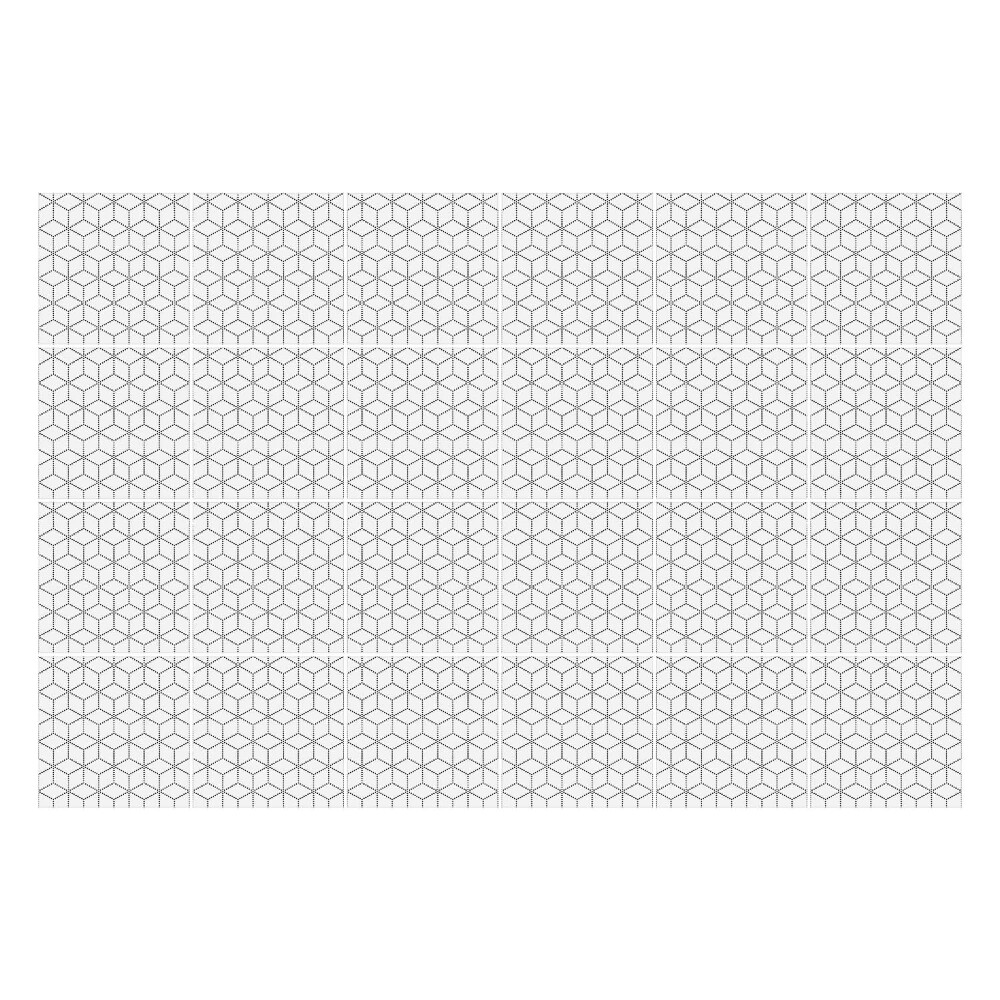 Naklejki samoprzylepne na kafelki Szereg heksagonów w siatce