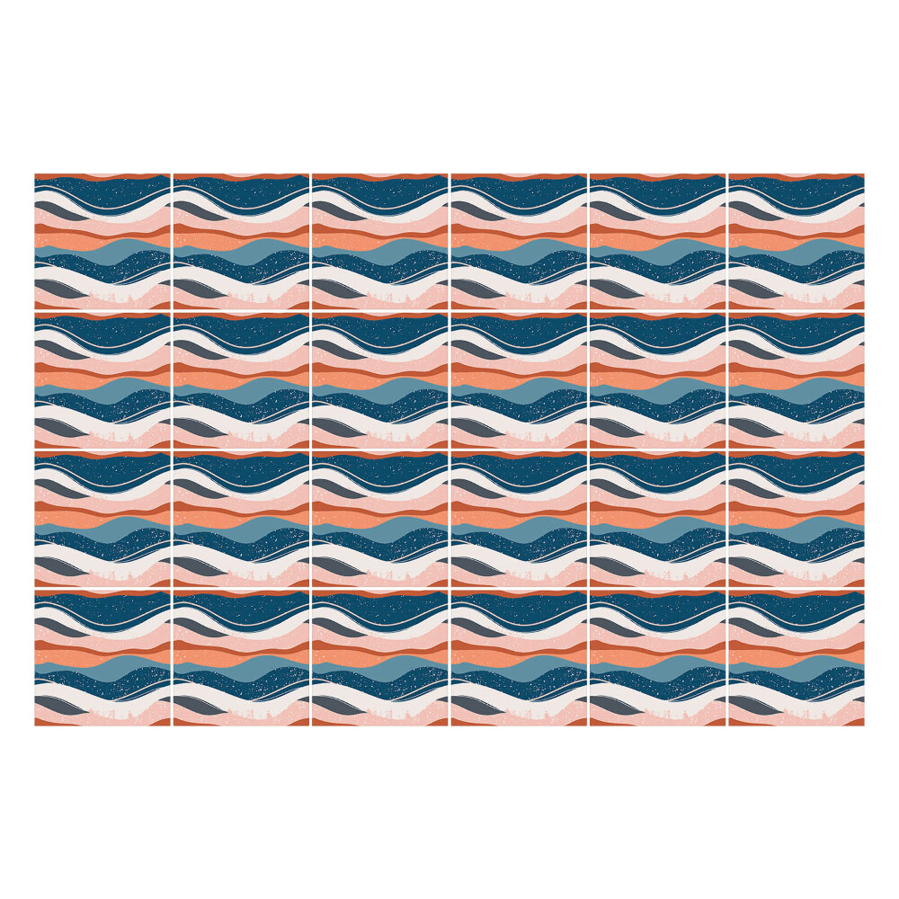 Okleina na płytki Fale w pastelowych tonach