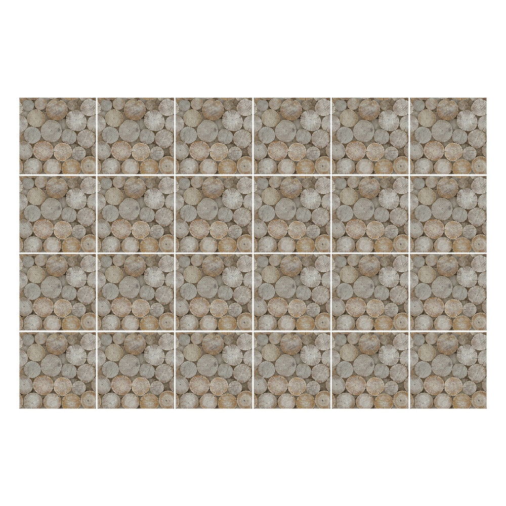 Okleina na płytki Okrągłe pnie drzew