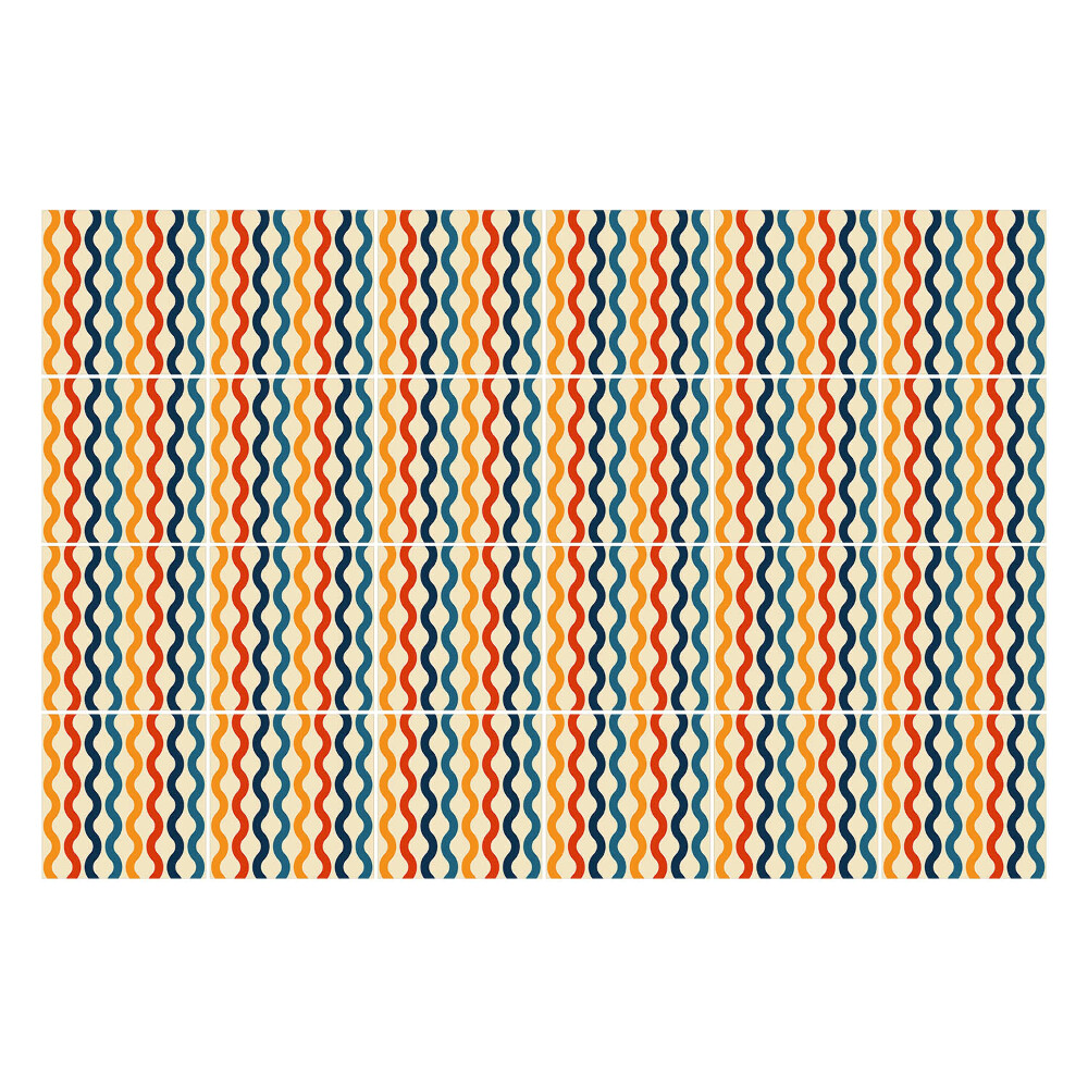 Naklejki samoprzylepne na kafelki Faliste linie w rytmie