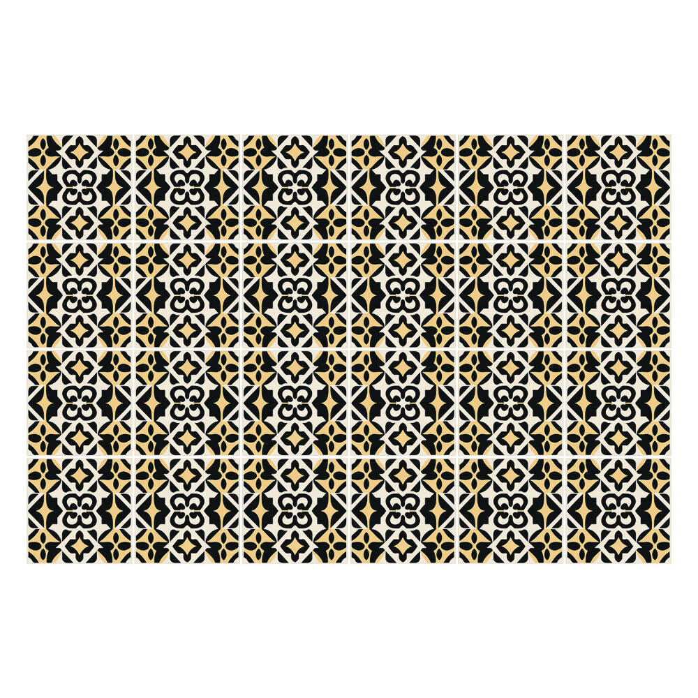 Okleina na płytki Geometryczne motywy z kwiatami