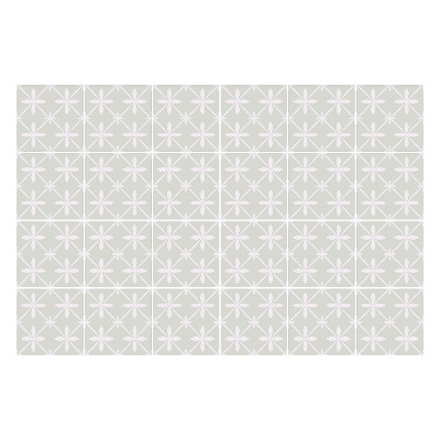 Naklejki samoprzylepne na kafelki Kwiatowy motyw w siatce