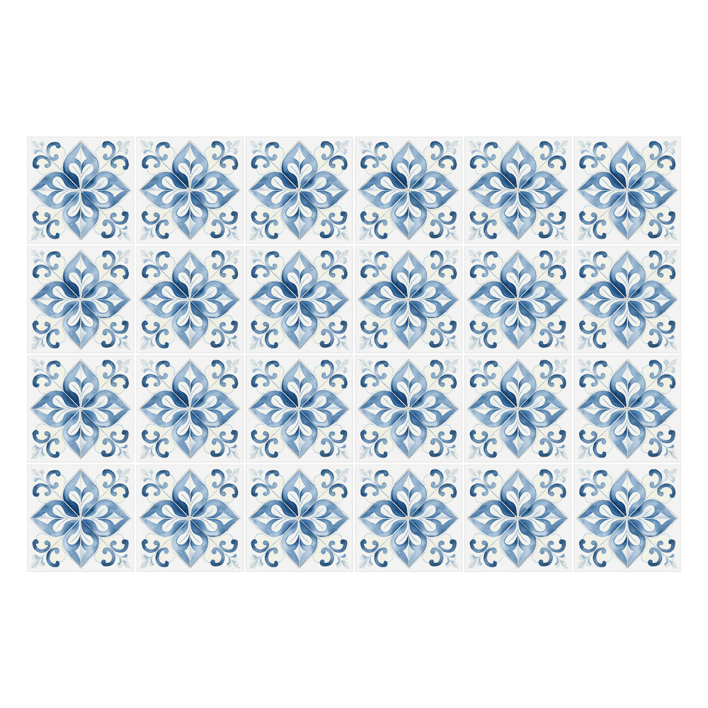 Naklejki na kafelki do kuchni Kwiatowe ornamenty w kaflach