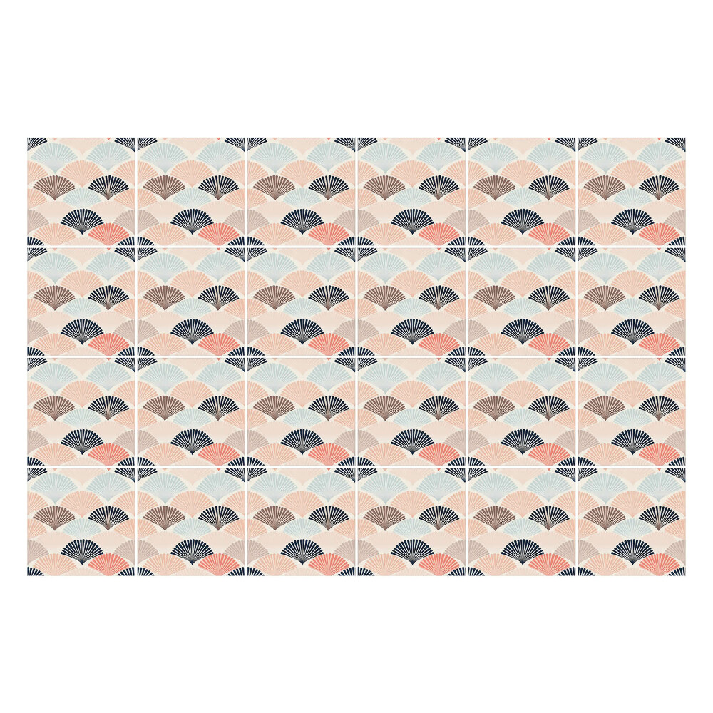 Naklejki samoprzylepne na kafelki Pastelowe wachlarze