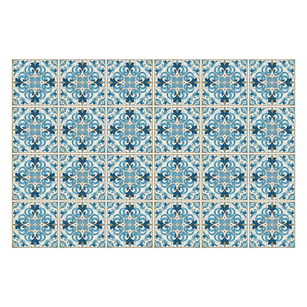 Naklejki samoprzylepne na kafelki Kwiatowe ornamenty w siatce