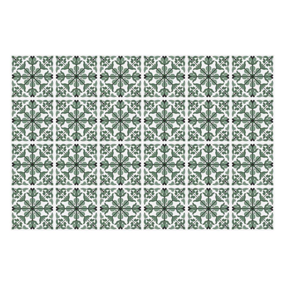 Naklejki na kafelki do kuchni Kwiatowe ornamenty w siatce