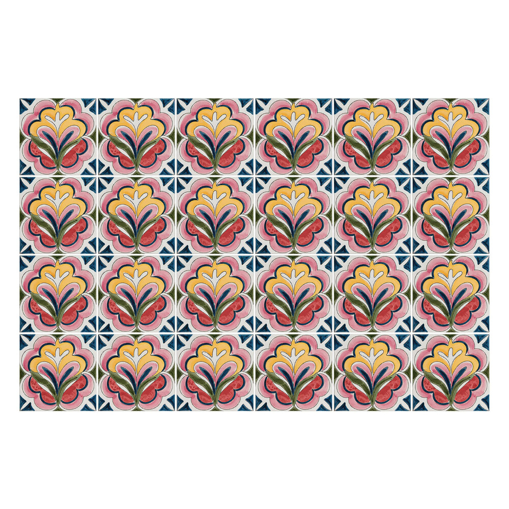 Naklejki na kafelki do kuchni Kwiatowe motywy w układzie