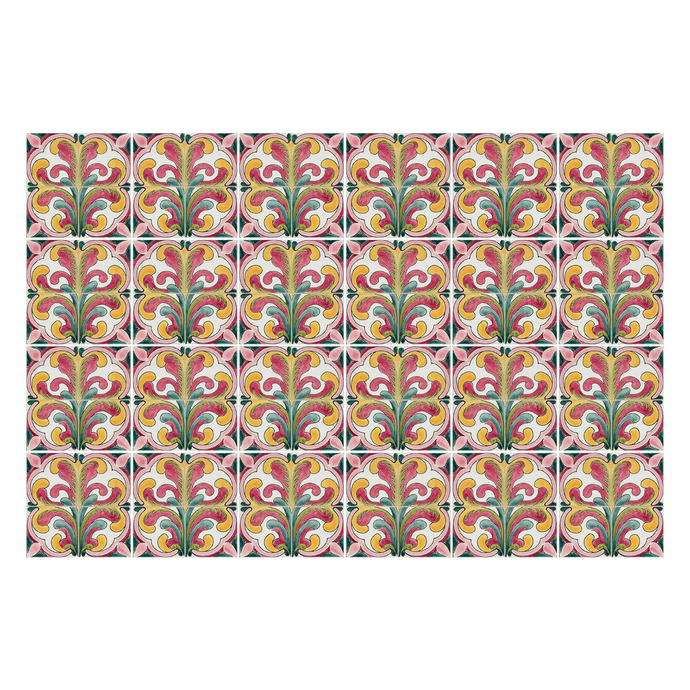 Naklejki samoprzylepne na kafelki Kwiatowe motywy w układzie