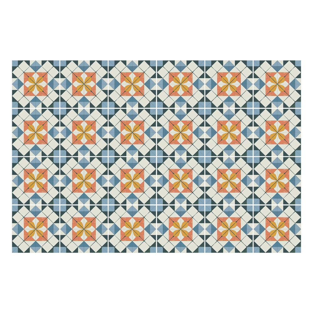 Naklejki na kafelki do kuchni Kwiatowe motywy w siatce