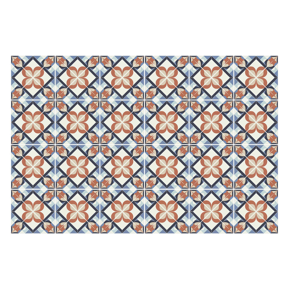 Okleina na płytki Kwiatowe motywy w rombach