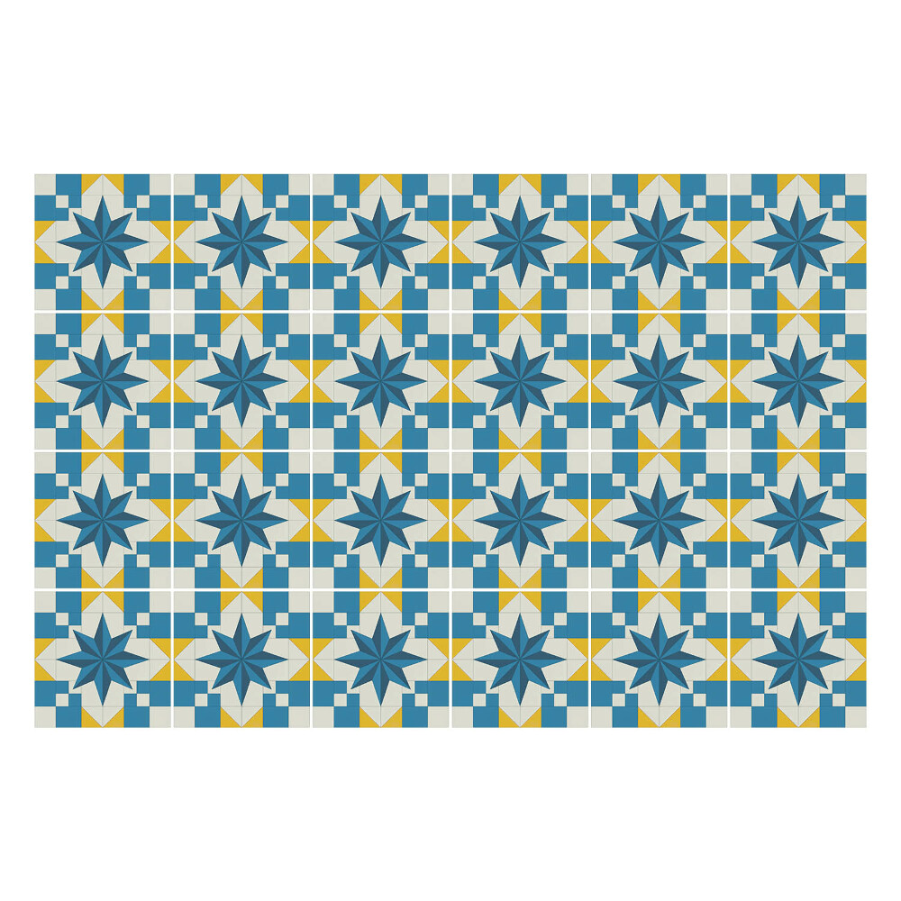 Okleina na płytki Symetryczne gwiazdy i kwadraty