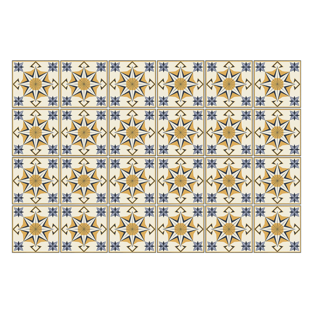 Naklejki samoprzylepne na kafelki Słoneczne gwiazdy w kratkę