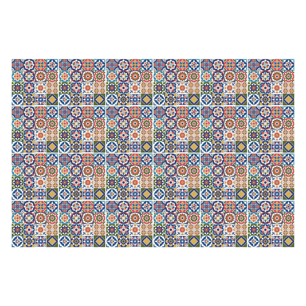 Naklejki na kafelki do kuchni Geometryczne mozaiki kwiatowe