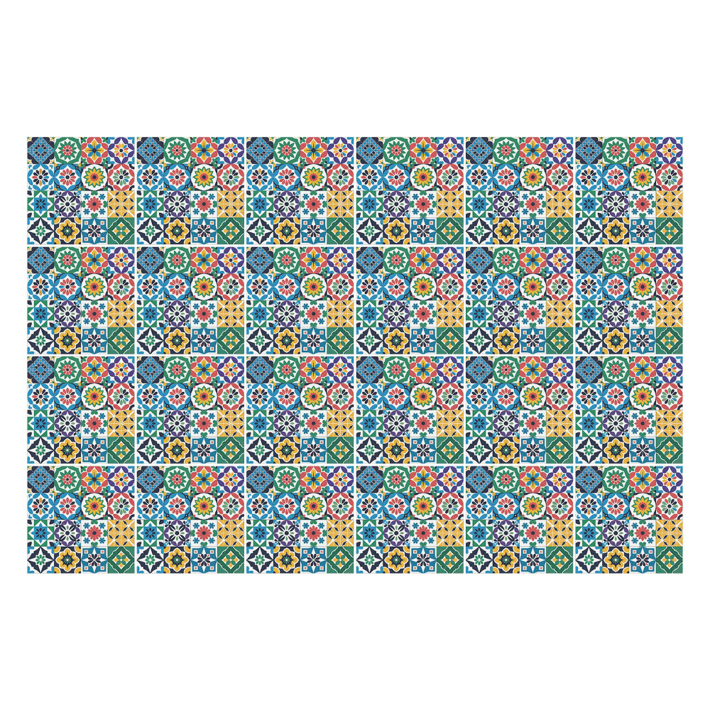 Naklejki na kafelki do kuchni Kwiatowe ornamenty w siatce