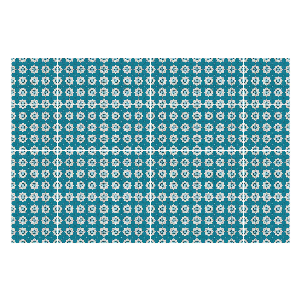 Naklejki samoprzylepne na kafelki Geometryczne kwiaty w siatce