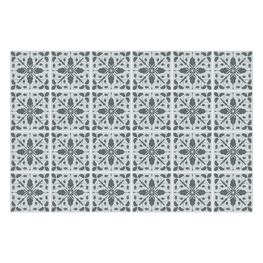 Naklejki na kafelki do kuchni Kwiatowe ornamenty w siatce